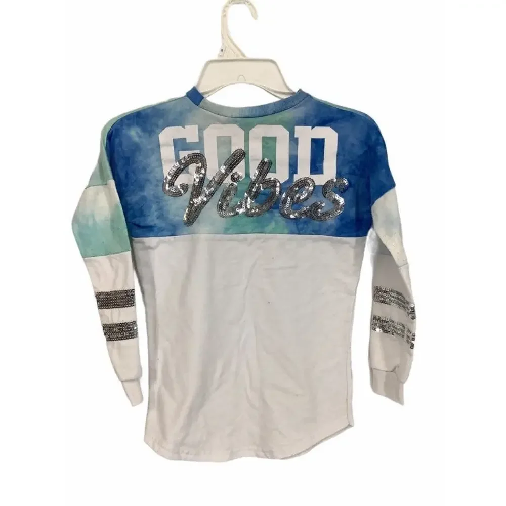 Justify Tie Dye Sequin Baseball T-Shirt Small 7/8
